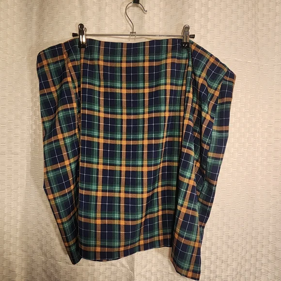 5/$16 💓Plaid Button Up And Skirt Set Blue Green and Yellow Co-ord 2 Piece Set - Picture 7 of 10